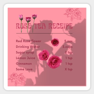 Rose Tea Recipe Sticker